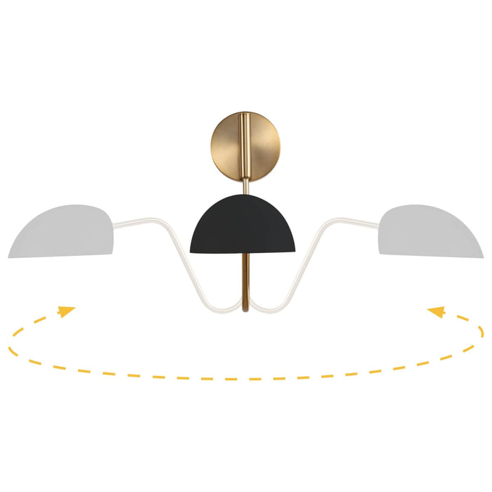 Sconce Nuvo 60-7391 Trilby - 1 Light - Wall Sconce - Matte Black with Burnished Brass Nuvo