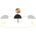 Sconce Nuvo 60-7391 Trilby - 1 Light - Wall Sconce - Matte Black with Burnished Brass Nuvo