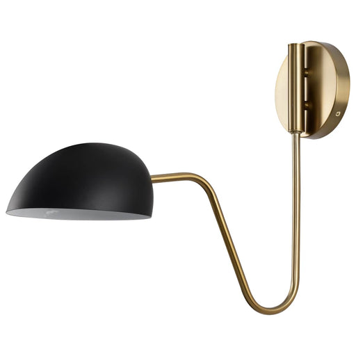 Sconce Nuvo 60-7391 Trilby - 1 Light - Wall Sconce - Matte Black with Burnished Brass Nuvo