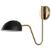 Sconce Nuvo 60-7391 Trilby - 1 Light - Wall Sconce - Matte Black with Burnished Brass Nuvo