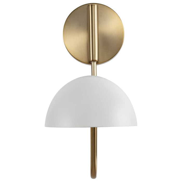 Sconce Nuvo 60-7392 Trilby - 1 Light - Wall Sconce - Matte White with Burnished Brass Nuvo
