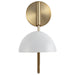 Sconce Nuvo 60-7392 Trilby - 1 Light - Wall Sconce - Matte White with Burnished Brass Nuvo