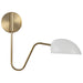 Sconce Nuvo 60-7392 Trilby - 1 Light - Wall Sconce - Matte White with Burnished Brass Nuvo