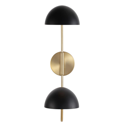 Sconce Nuvo 60-7393 Trilby - 2 Light - Wall Sconce - Matte Black with Burnished Brass Nuvo