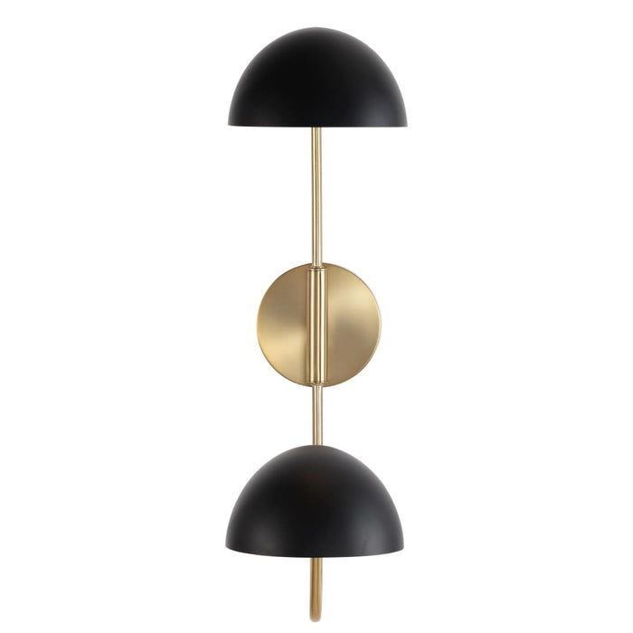 Sconce Nuvo 60-7393 Trilby - 2 Light - Wall Sconce - Matte Black with Burnished Brass Nuvo