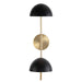 Sconce Nuvo 60-7393 Trilby - 2 Light - Wall Sconce - Matte Black with Burnished Brass Nuvo