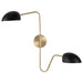 Sconce Nuvo 60-7393 Trilby - 2 Light - Wall Sconce - Matte Black with Burnished Brass Nuvo