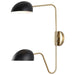 Sconce Nuvo 60-7393 Trilby - 2 Light - Wall Sconce - Matte Black with Burnished Brass Nuvo