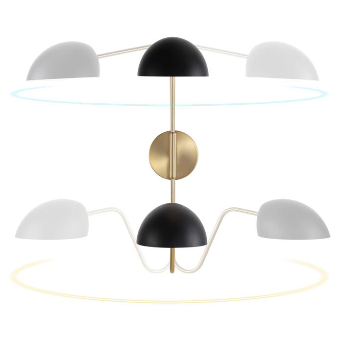 Sconce Nuvo 60-7393 Trilby - 2 Light - Wall Sconce - Matte Black with Burnished Brass Nuvo