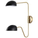Sconce Nuvo 60-7393 Trilby - 2 Light - Wall Sconce - Matte Black with Burnished Brass Nuvo