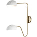 Sconce Nuvo 60-7394 Trilby - 2 Light - Wall Sconce Matte White with Burnished Brass Nuvo