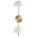 Sconce Nuvo 60-7394 Trilby - 2 Light - Wall Sconce Matte White with Burnished Brass Nuvo