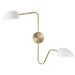 Sconce Nuvo 60-7394 Trilby - 2 Light - Wall Sconce Matte White with Burnished Brass Nuvo