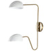 Sconce Nuvo 60-7394 Trilby - 2 Light - Wall Sconce Matte White with Burnished Brass Nuvo