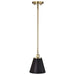Pendant Nuvo 60-7408 Dover - 1 Light - Small Pendant - Black with Vintage Brass Nuvo