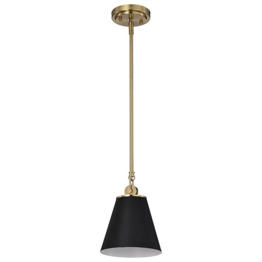 Pendant Nuvo 60-7408 Dover - 1 Light - Small Pendant - Black with Vintage Brass Nuvo