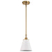 Pendant Nuvo 60-7409 Dover - 1 Light - Small Pendant - White with Vintage Brass Nuvo