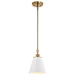 Pendant Nuvo 60-7409 Dover - 1 Light - Small Pendant - White with Vintage Brass Nuvo
