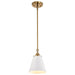 Pendant Nuvo 60-7409 Dover - 1 Light - Small Pendant - White with Vintage Brass Nuvo