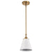 Pendant Nuvo 60-7409 Dover - 1 Light - Small Pendant - White with Vintage Brass Nuvo