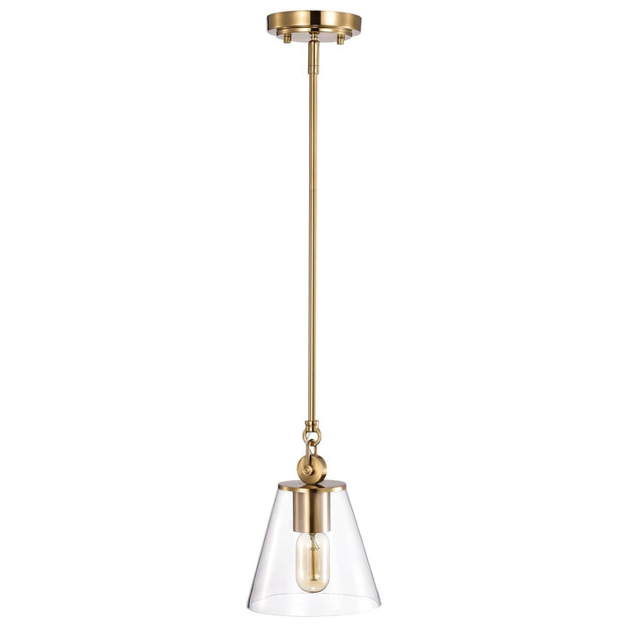 Pendant Nuvo 60-7410 Dover - 1 Light - Small Pendant - Vintage Brass with Clear Glass Nuvo