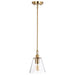 Pendant Nuvo 60-7410 Dover - 1 Light - Small Pendant - Vintage Brass with Clear Glass Nuvo