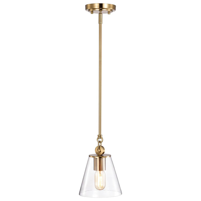 Pendant Nuvo 60-7410 Dover - 1 Light - Small Pendant - Vintage Brass with Clear Glass Nuvo