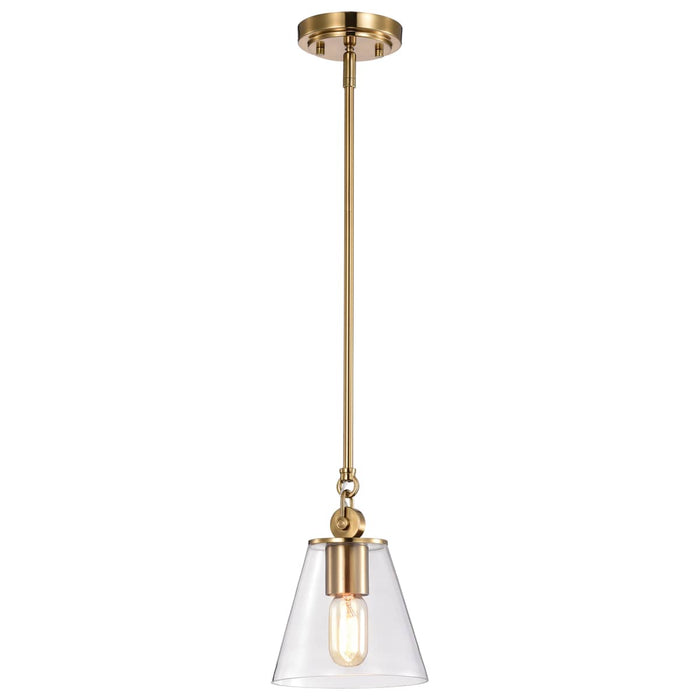Pendant Nuvo 60-7410 Dover - 1 Light - Small Pendant - Vintage Brass with Clear Glass Nuvo
