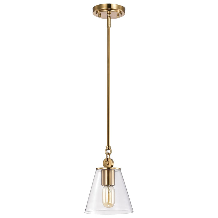 Pendant Nuvo 60-7410 Dover - 1 Light - Small Pendant - Vintage Brass with Clear Glass Nuvo