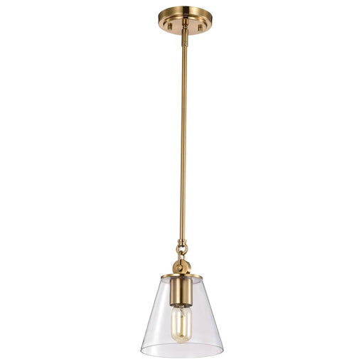 Pendant Nuvo 60-7410 Dover - 1 Light - Small Pendant - Vintage Brass with Clear Glass Nuvo