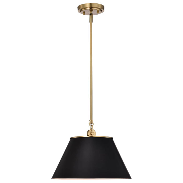 Pendant Nuvo 60-7411 Dover - 1 Light - Medium Pendant - Black with Vintage Brass Nuvo