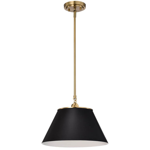 Pendant Nuvo 60-7411 Dover - 1 Light - Medium Pendant - Black with Vintage Brass Nuvo
