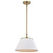 Pendant Nuvo 60-7412 Dover - 1 Light - Medium Pendant - White with Vintage Brass Nuvo