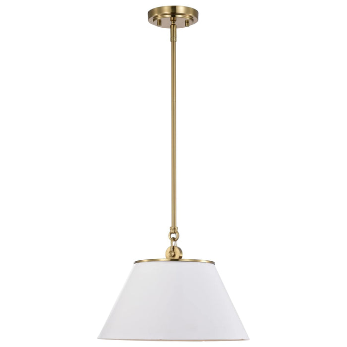 Pendant Nuvo 60-7412 Dover - 1 Light - Medium Pendant - White with Vintage Brass Nuvo