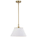 Pendant Nuvo 60-7412 Dover - 1 Light - Medium Pendant - White with Vintage Brass Nuvo