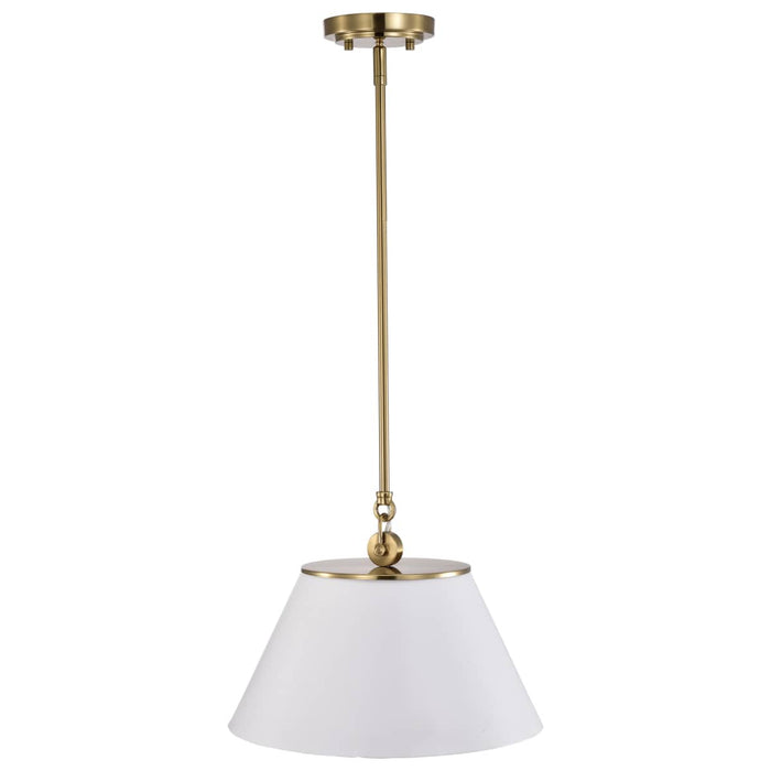 Pendant Nuvo 60-7412 Dover - 1 Light - Medium Pendant - White with Vintage Brass Nuvo