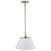 Pendant Nuvo 60-7412 Dover - 1 Light - Medium Pendant - White with Vintage Brass Nuvo