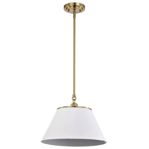 Pendant Nuvo 60-7412 Dover - 1 Light - Medium Pendant - White with Vintage Brass Nuvo