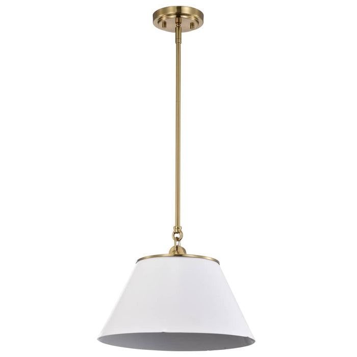Pendant Nuvo 60-7412 Dover - 1 Light - Medium Pendant - White with Vintage Brass Nuvo