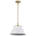 Pendant Nuvo 60-7412 Dover - 1 Light - Medium Pendant - White with Vintage Brass Nuvo