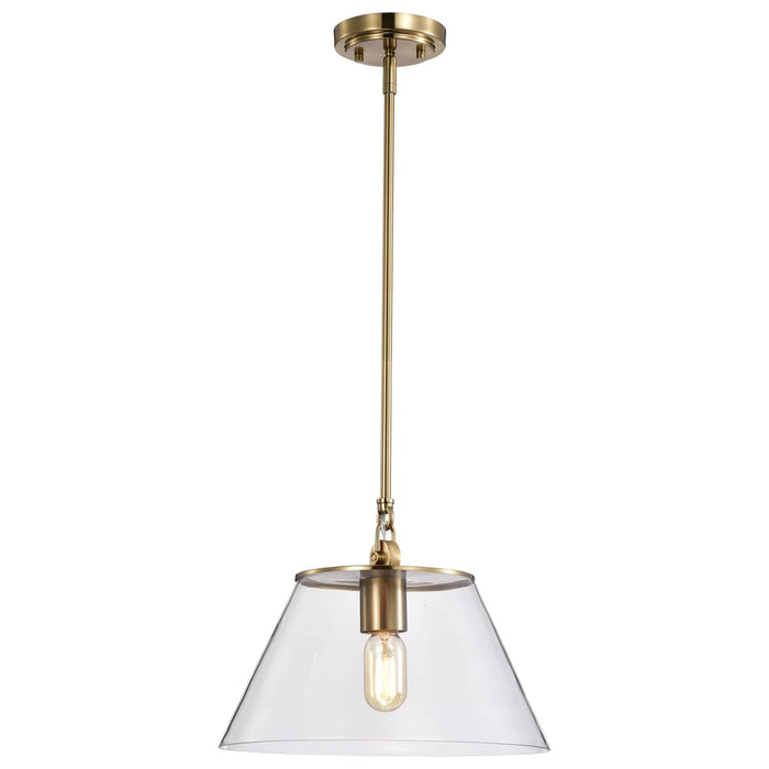 Pendant Nuvo 60-7413 Dover - 1 Light - Medium Pendant - Vintage Brass with Clear Glass Nuvo
