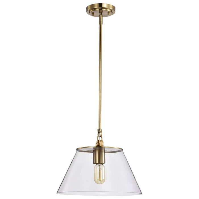 Pendant Nuvo 60-7413 Dover - 1 Light - Medium Pendant - Vintage Brass with Clear Glass Nuvo