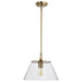 Pendant Nuvo 60-7413 Dover - 1 Light - Medium Pendant - Vintage Brass with Clear Glass Nuvo