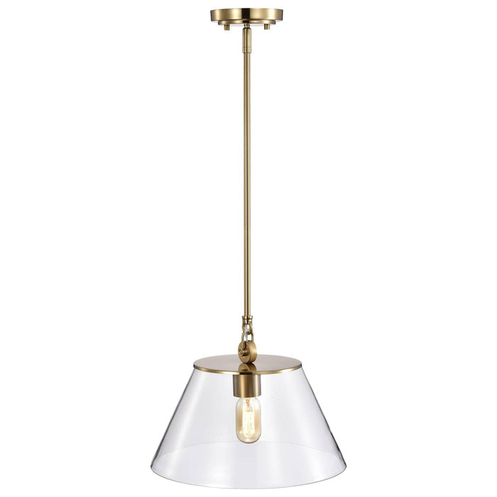 Pendant Nuvo 60-7413 Dover - 1 Light - Medium Pendant - Vintage Brass with Clear Glass Nuvo