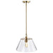 Pendant Nuvo 60-7413 Dover - 1 Light - Medium Pendant - Vintage Brass with Clear Glass Nuvo
