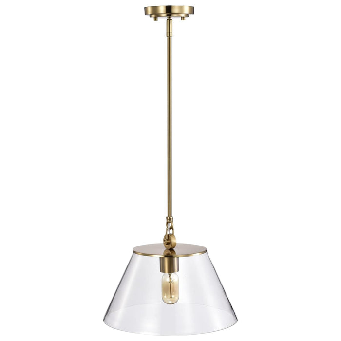 Pendant Nuvo 60-7413 Dover - 1 Light - Medium Pendant - Vintage Brass with Clear Glass Nuvo