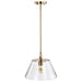 Pendant Nuvo 60-7413 Dover - 1 Light - Medium Pendant - Vintage Brass with Clear Glass Nuvo