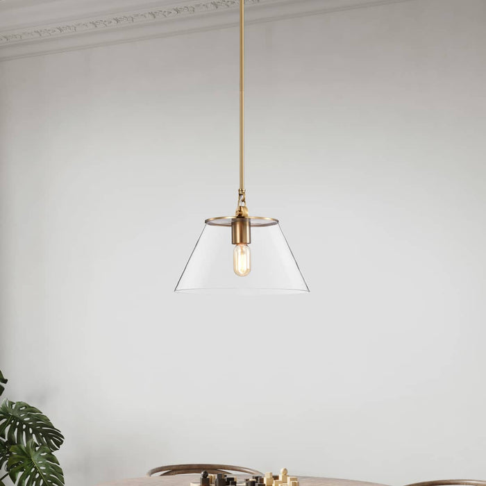 Pendant Nuvo 60-7413 Dover - 1 Light - Medium Pendant - Vintage Brass with Clear Glass Nuvo