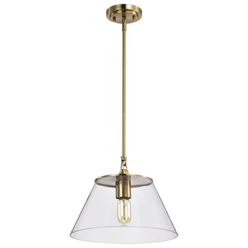 Pendant Nuvo 60-7413 Dover - 1 Light - Medium Pendant - Vintage Brass with Clear Glass Nuvo