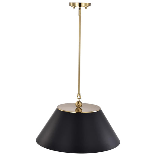 Pendant Nuvo 60-7414 Dover - 3 Light - Large Pendant - Black with Vintage Brass Nuvo